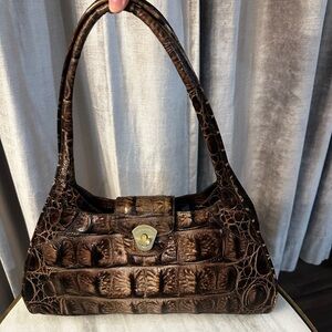 BRAHMIN Sophie Orinoco Croc Embossed Leather Shoulder Bag